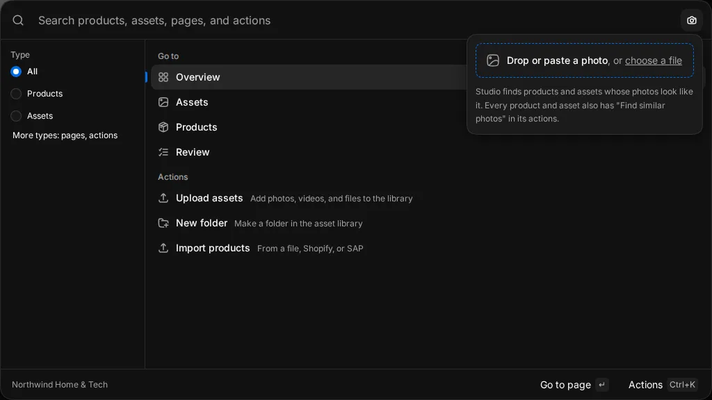 The Search by image box open in search