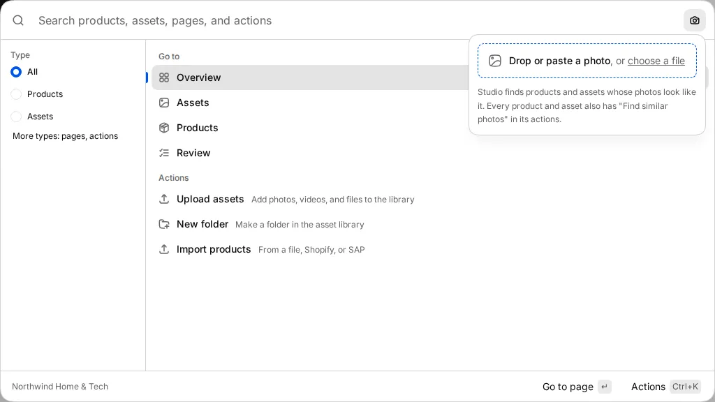 The Search by image box open in search