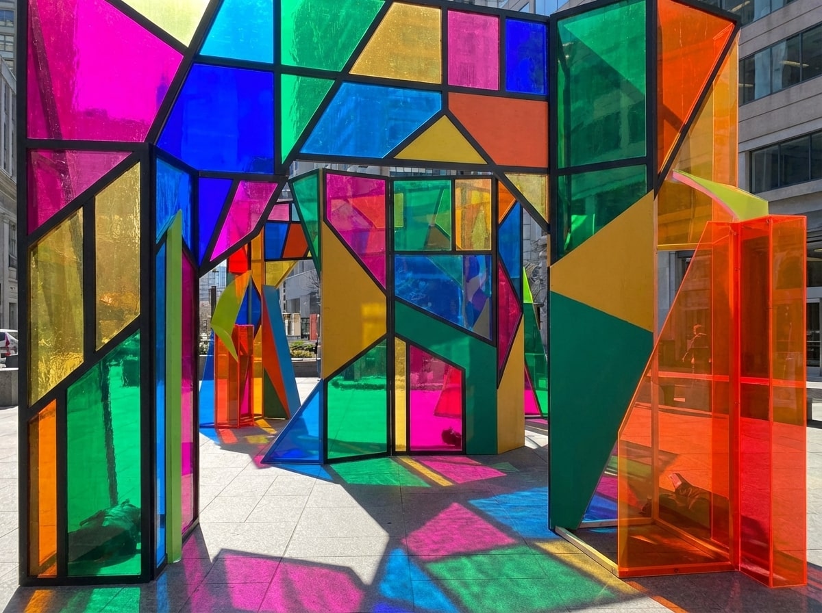 Abstract geometric patterns, vibrant colors