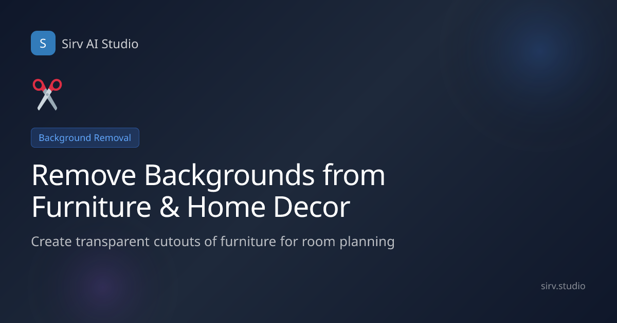 AI Furniture Background Removal for E-commerce & Design | Sirv AI Studio