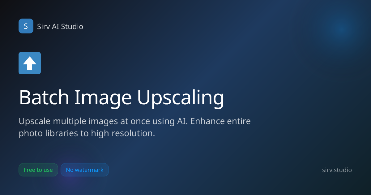 Batch Image Upscaling - Upscale Multiple Images with AI | Sirv AI Studio
