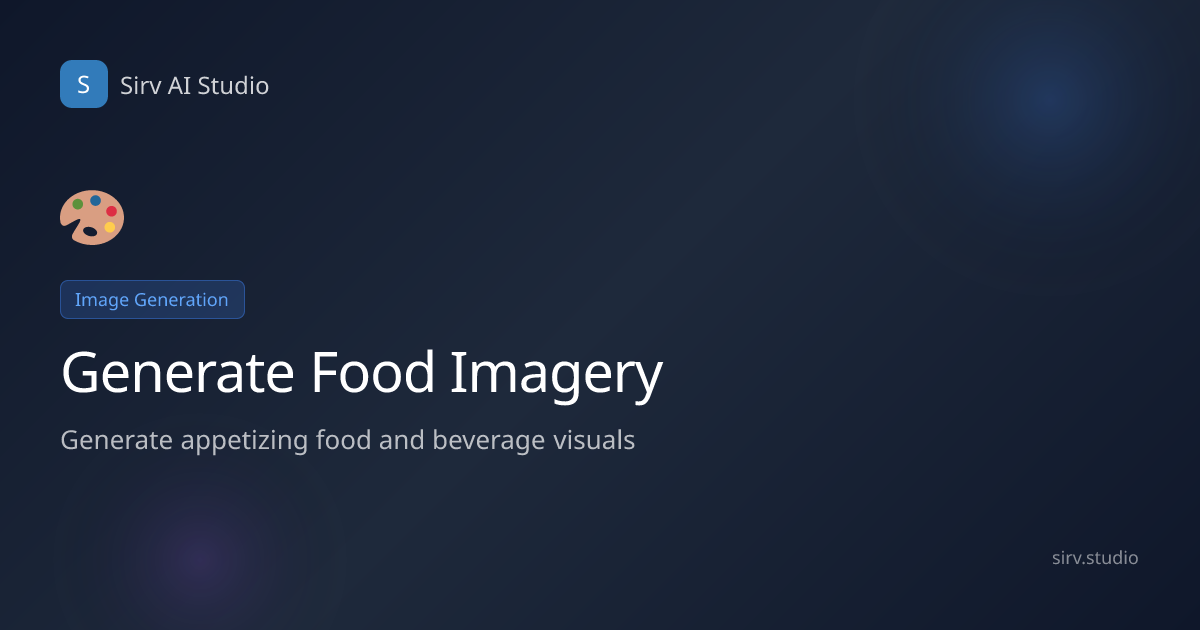AI Food Image Generator for Restaurants and Delivery Apps | Sirv AI Studio