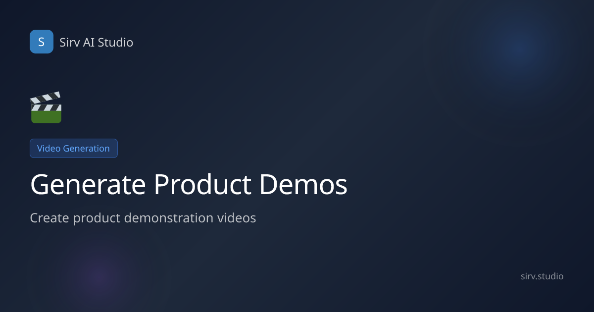 AI Product Demo Video Generator for {{industry}} | Sirv AI Studio